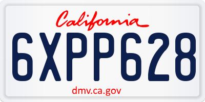 CA license plate 6XPP628
