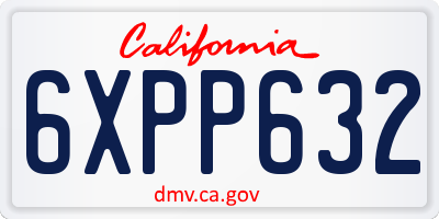 CA license plate 6XPP632