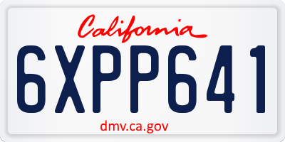 CA license plate 6XPP641