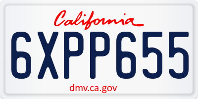 CA license plate 6XPP655