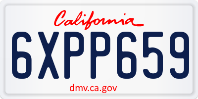 CA license plate 6XPP659