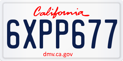 CA license plate 6XPP677