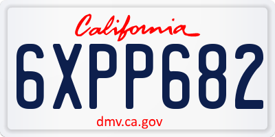 CA license plate 6XPP682