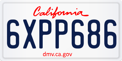 CA license plate 6XPP686