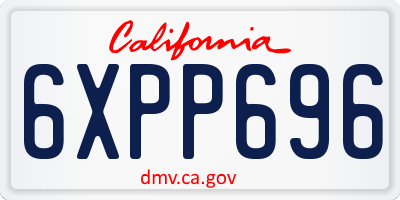 CA license plate 6XPP696