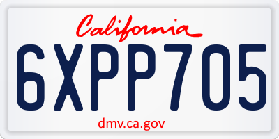 CA license plate 6XPP705