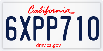 CA license plate 6XPP710