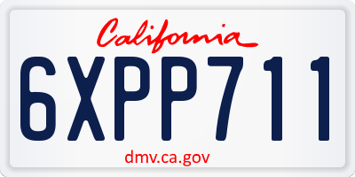 CA license plate 6XPP711