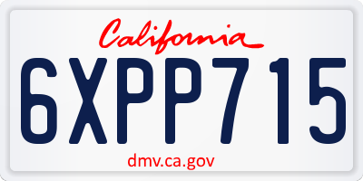 CA license plate 6XPP715