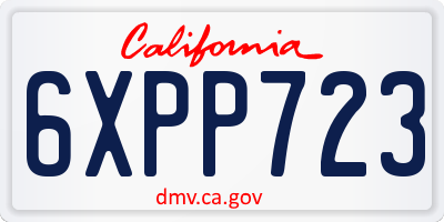 CA license plate 6XPP723