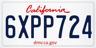 CA license plate 6XPP724