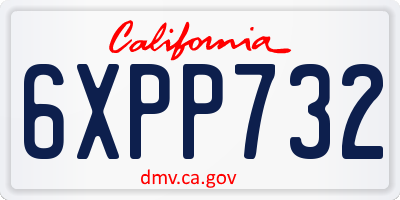 CA license plate 6XPP732