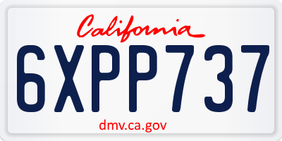 CA license plate 6XPP737