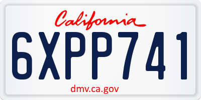 CA license plate 6XPP741