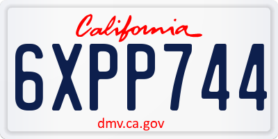 CA license plate 6XPP744