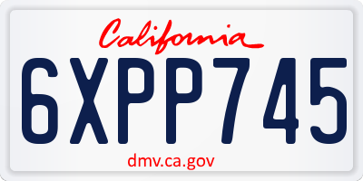 CA license plate 6XPP745