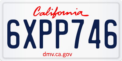 CA license plate 6XPP746