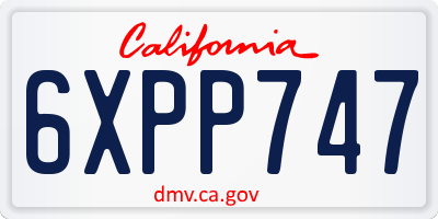 CA license plate 6XPP747