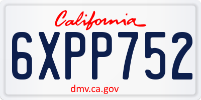 CA license plate 6XPP752