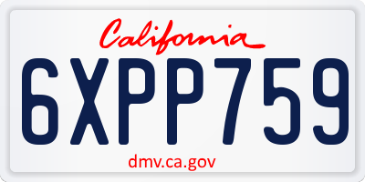 CA license plate 6XPP759