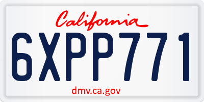 CA license plate 6XPP771
