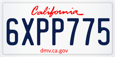 CA license plate 6XPP775