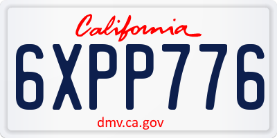 CA license plate 6XPP776
