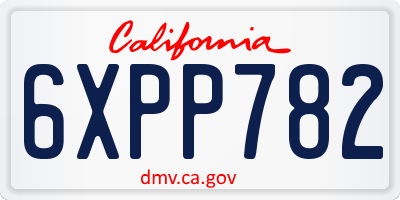 CA license plate 6XPP782
