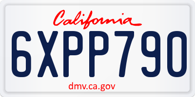 CA license plate 6XPP790