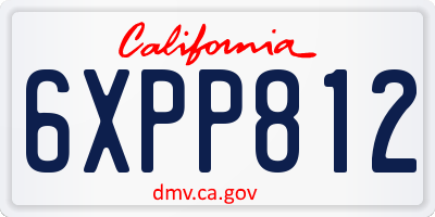 CA license plate 6XPP812