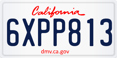 CA license plate 6XPP813