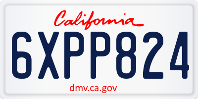 CA license plate 6XPP824