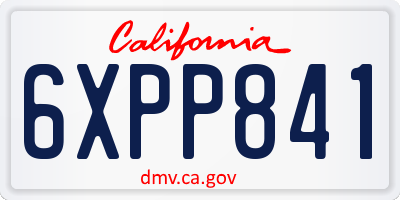 CA license plate 6XPP841