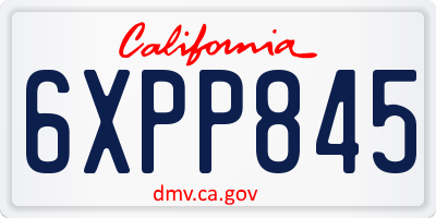 CA license plate 6XPP845