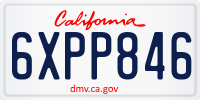 CA license plate 6XPP846