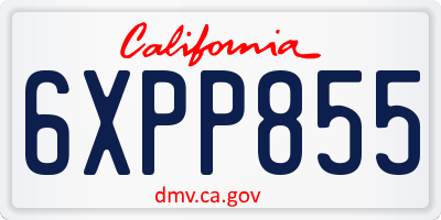 CA license plate 6XPP855