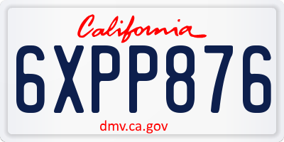 CA license plate 6XPP876