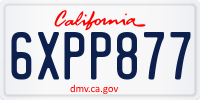 CA license plate 6XPP877