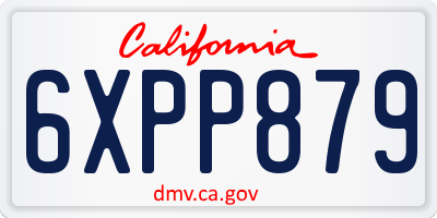 CA license plate 6XPP879