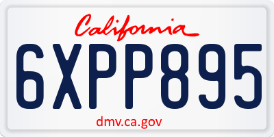 CA license plate 6XPP895