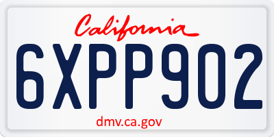 CA license plate 6XPP902