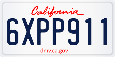 CA license plate 6XPP911