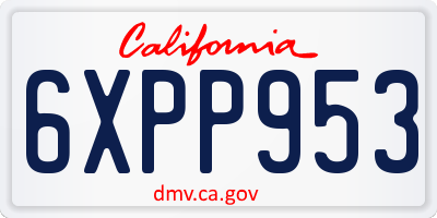 CA license plate 6XPP953