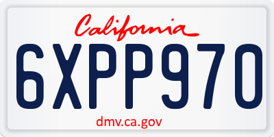 CA license plate 6XPP970