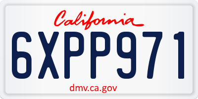 CA license plate 6XPP971