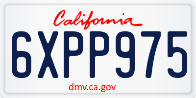 CA license plate 6XPP975