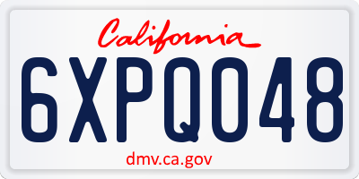CA license plate 6XPQ048