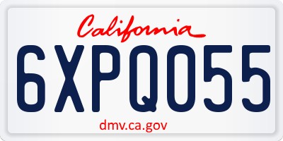 CA license plate 6XPQ055
