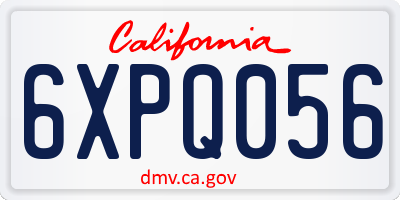CA license plate 6XPQ056