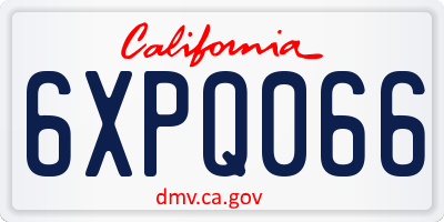 CA license plate 6XPQ066